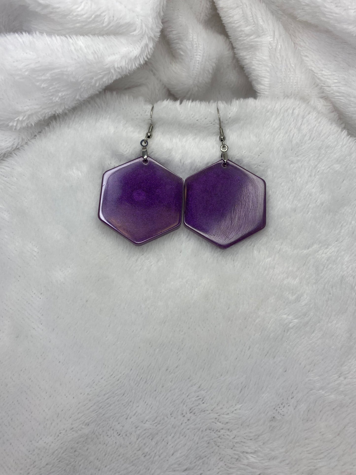 Purple Resin Earrings