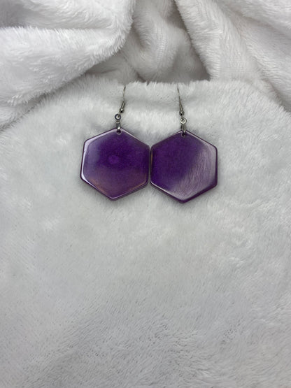 Purple Resin Earrings