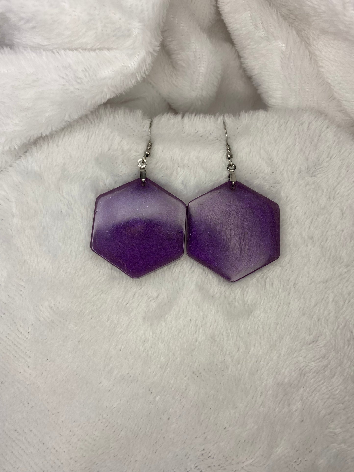 Purple Resin Earrings