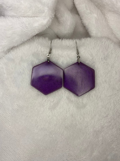 Purple Resin Earrings