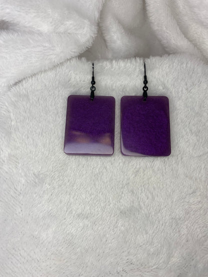 Purple Resin Earrings