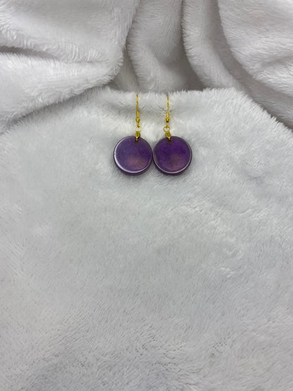 Purple Resin Earrings