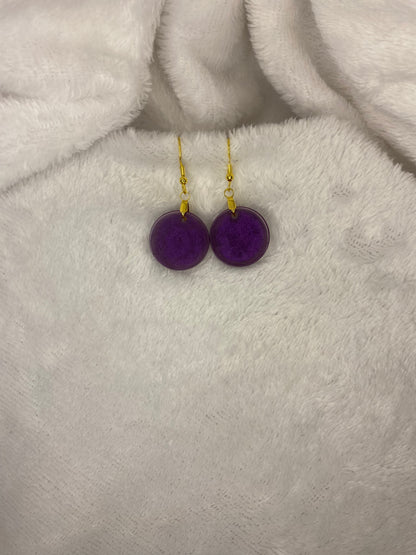 Purple Resin Earrings