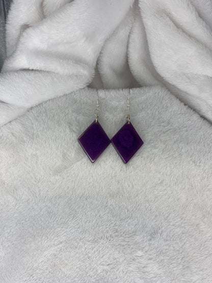 Purple Resin Earrings