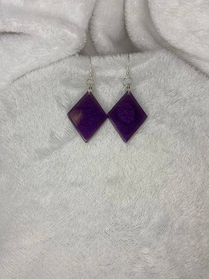 Purple Resin Earrings