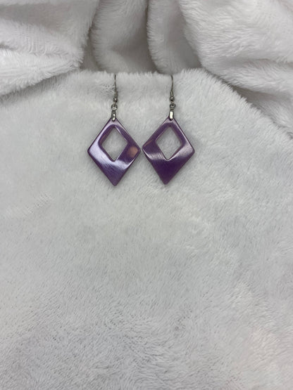Purple Resin Earrings