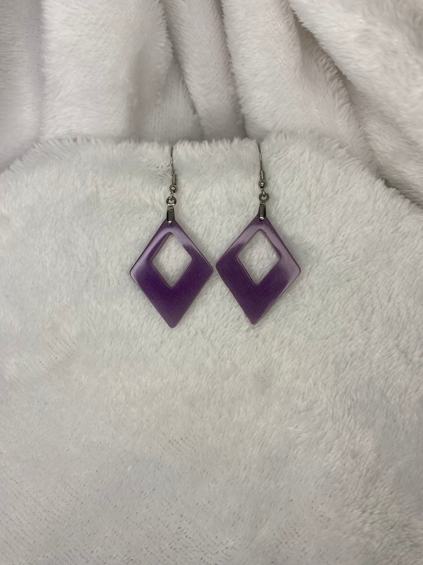 Purple Resin Earrings