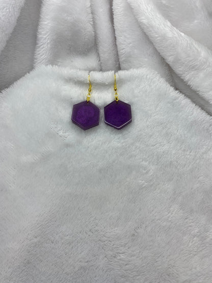 Purple Resin Earrings