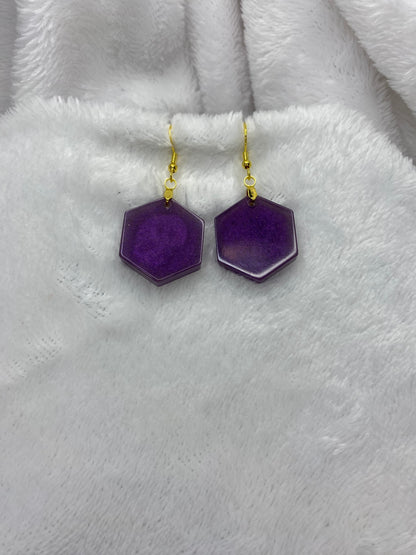 Purple Resin Earrings