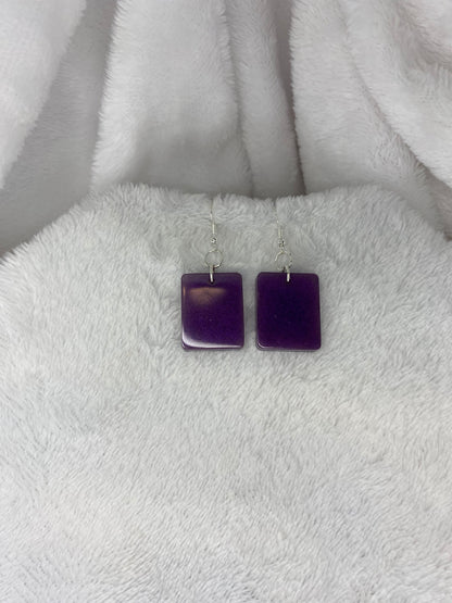 Purple Resin Earrings