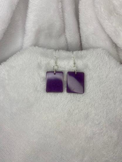 Purple Resin Earrings