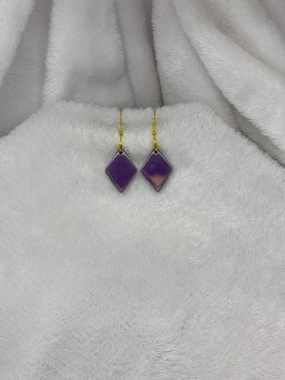 Purple Resin Earrings