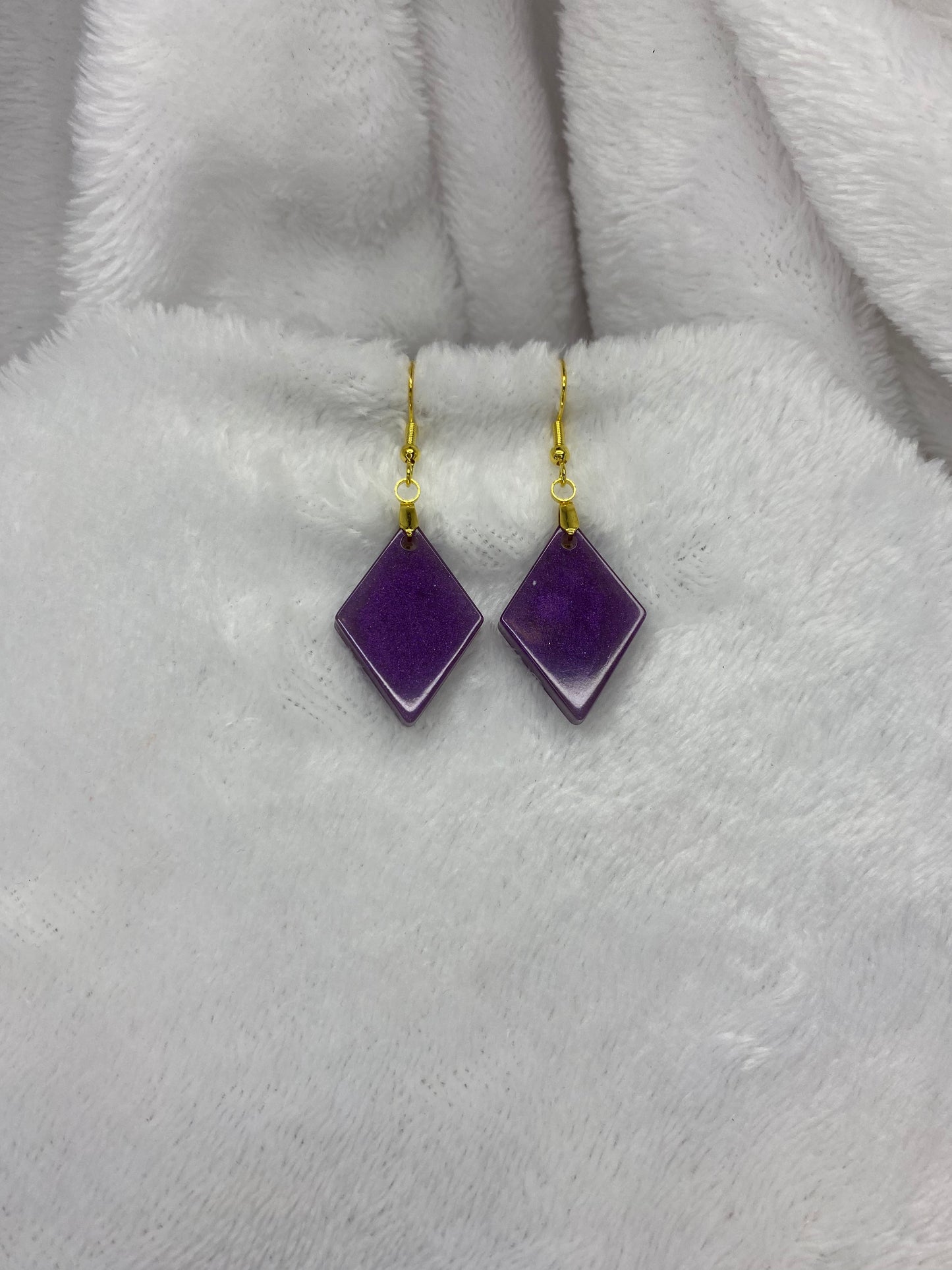 Purple Resin Earrings