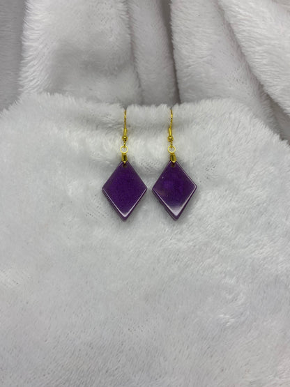 Purple Resin Earrings