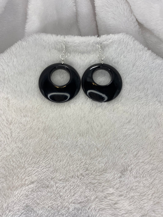 Black Resin Earrings
