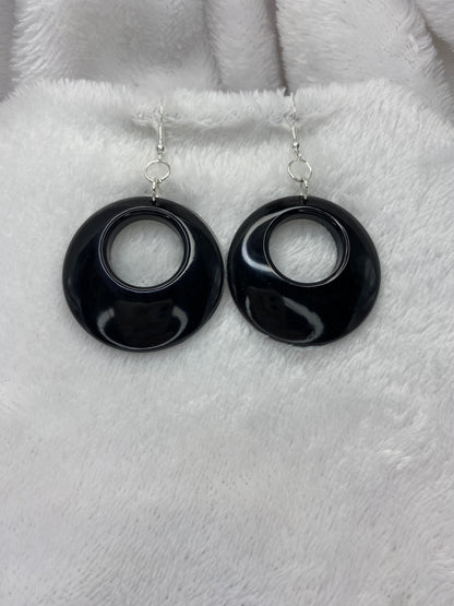 Black Resin Earrings