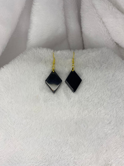 Black Resin Earrings
