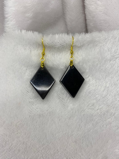 Black Resin Earrings