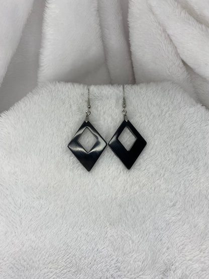 Black Resin Earrings