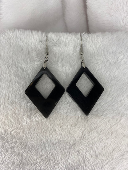 Black Resin Earrings