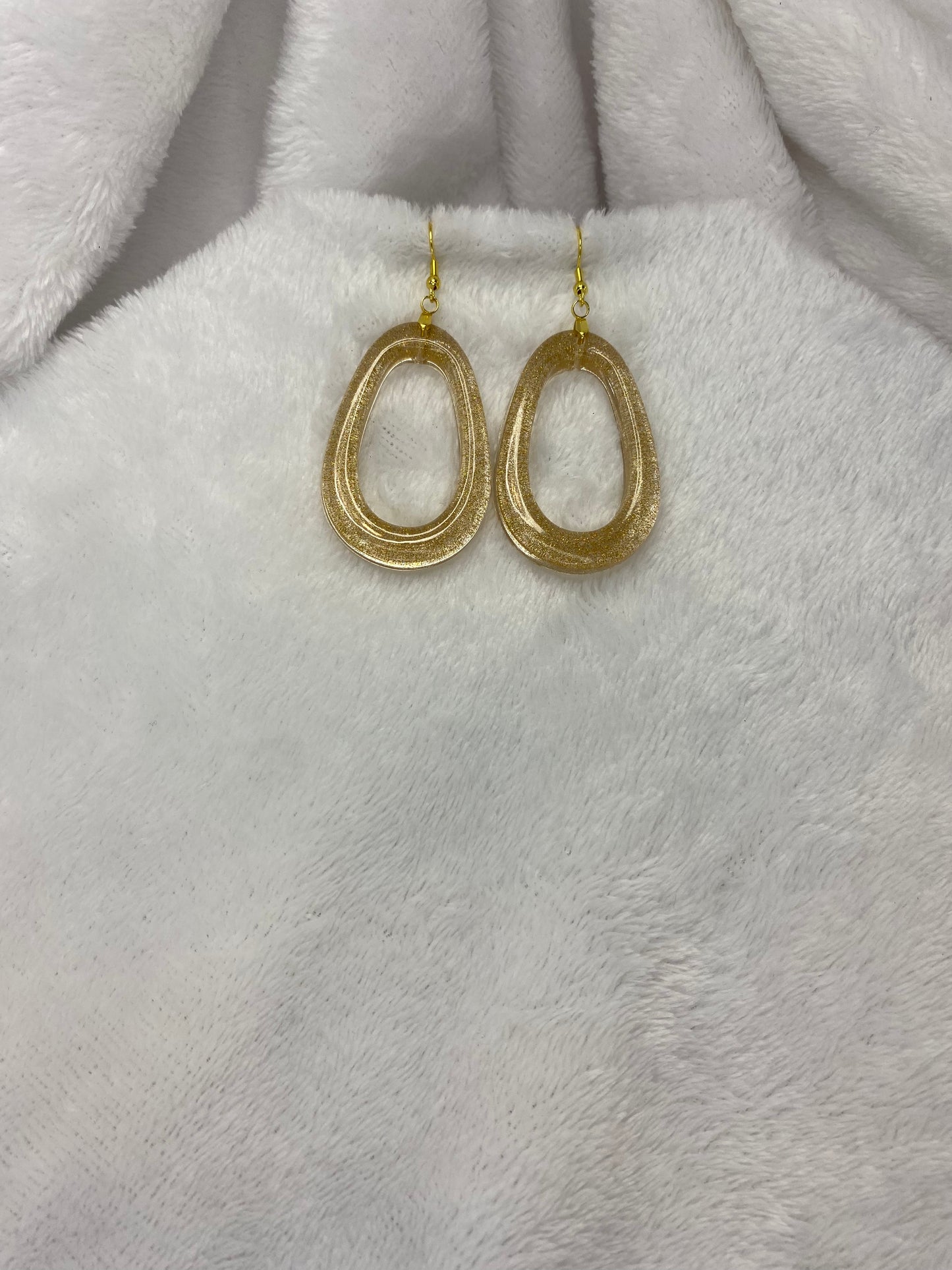 Gold Holographic Glitter Earrings