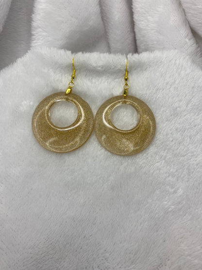 Gold Holographic Glitter Earrings