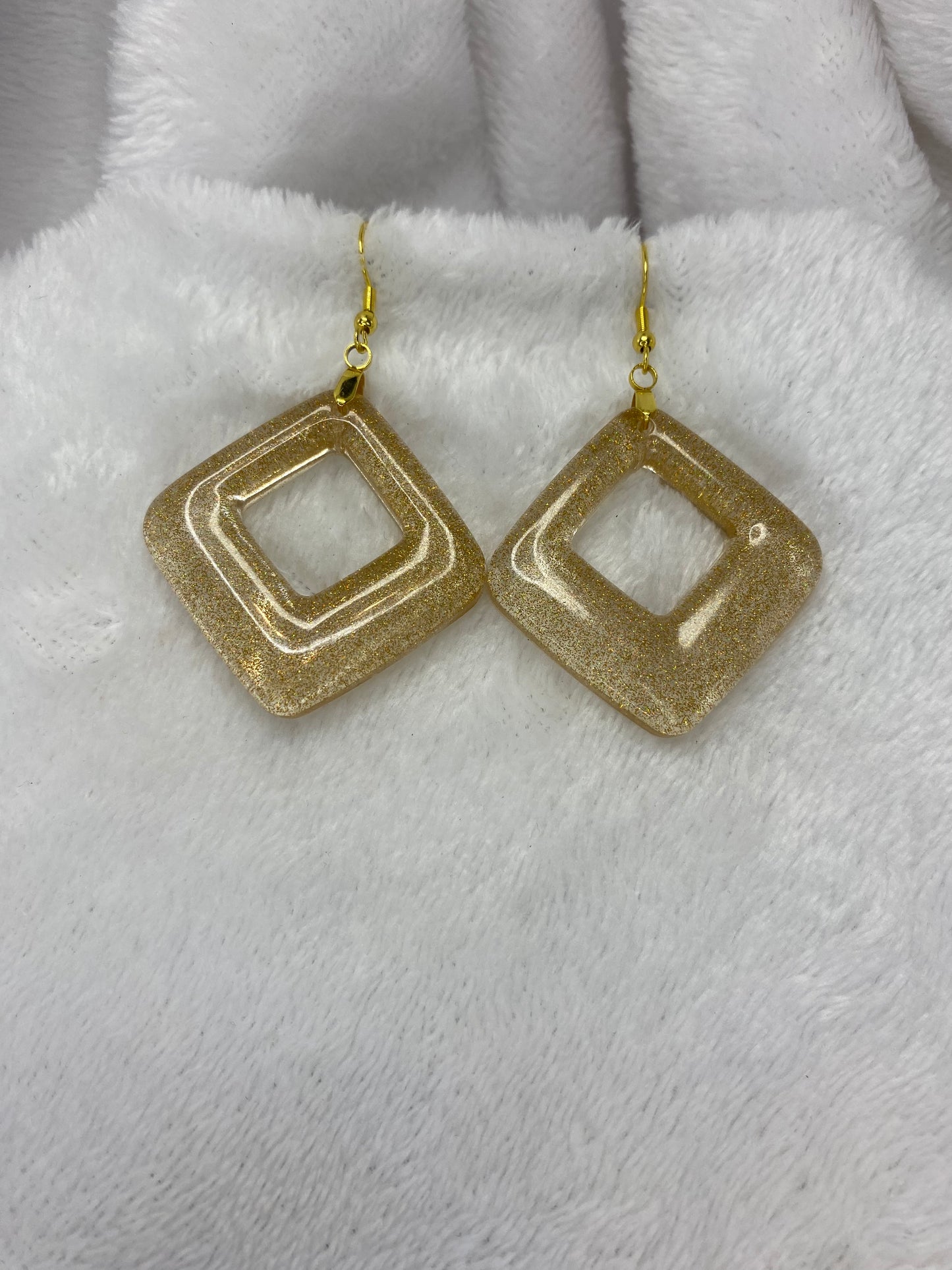Gold Holographic Glitter Earrings