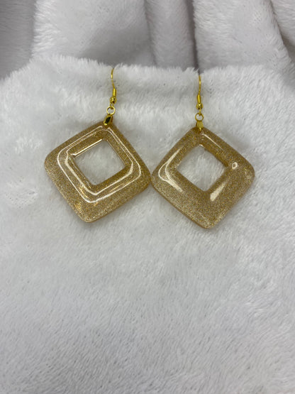 Gold Holographic Glitter Earrings