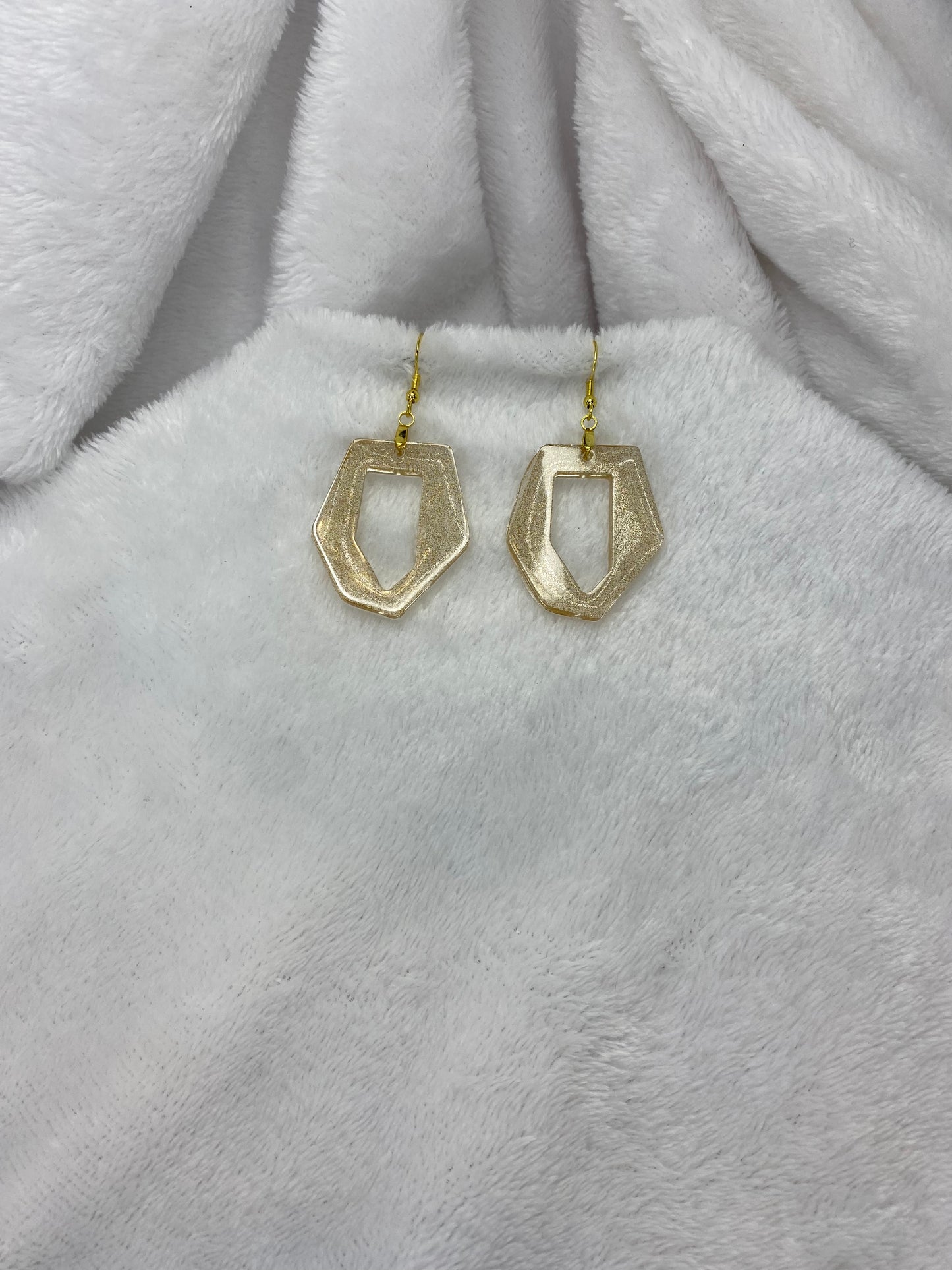 Gold Holographic Glitter Earrings