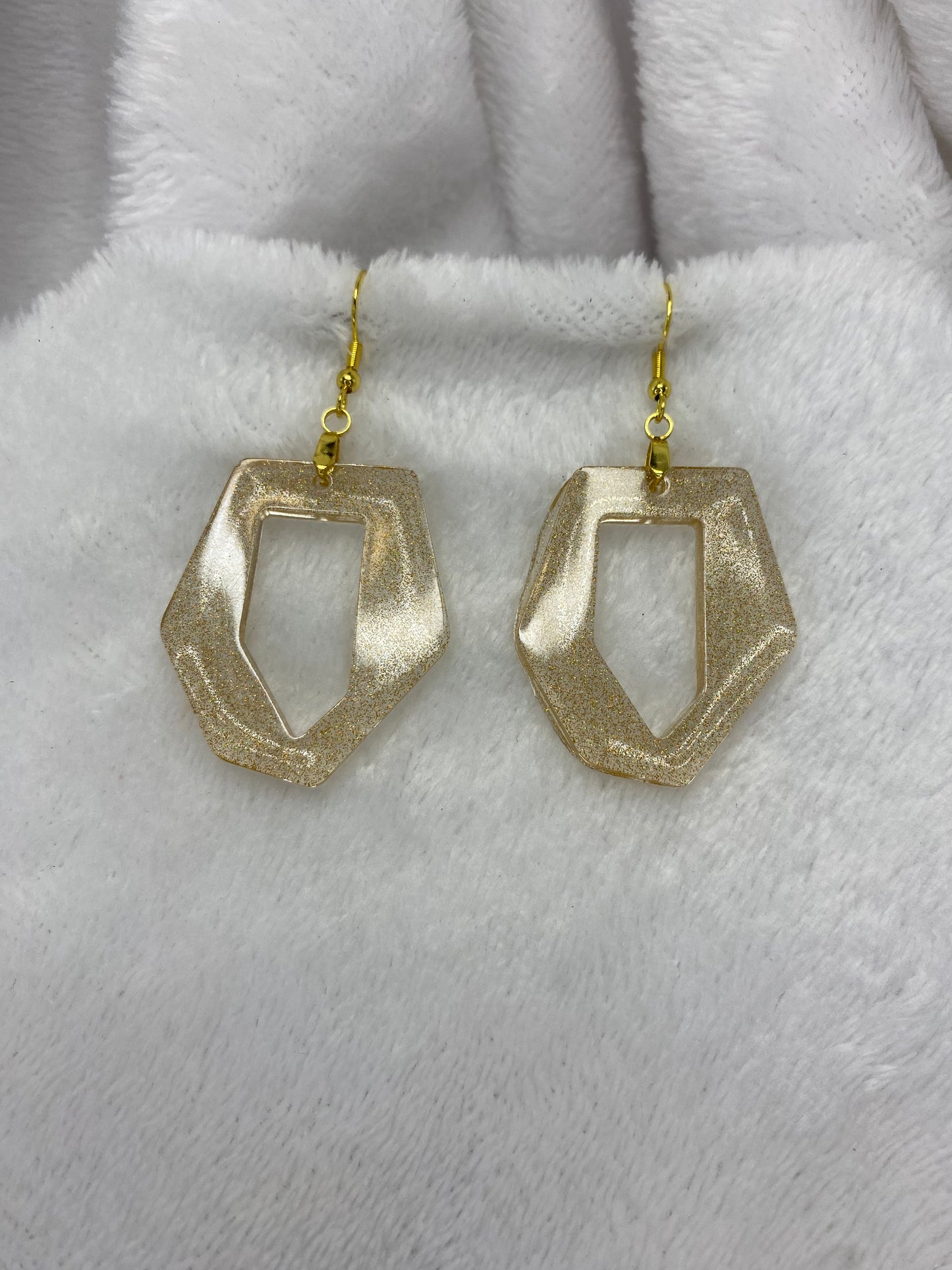 Gold Holographic Glitter Earrings