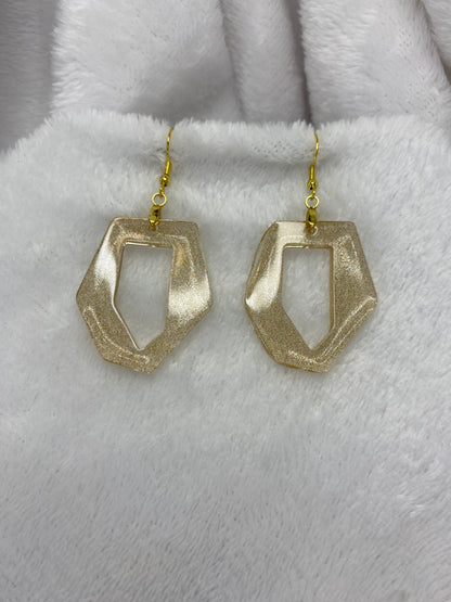Gold Holographic Glitter Earrings