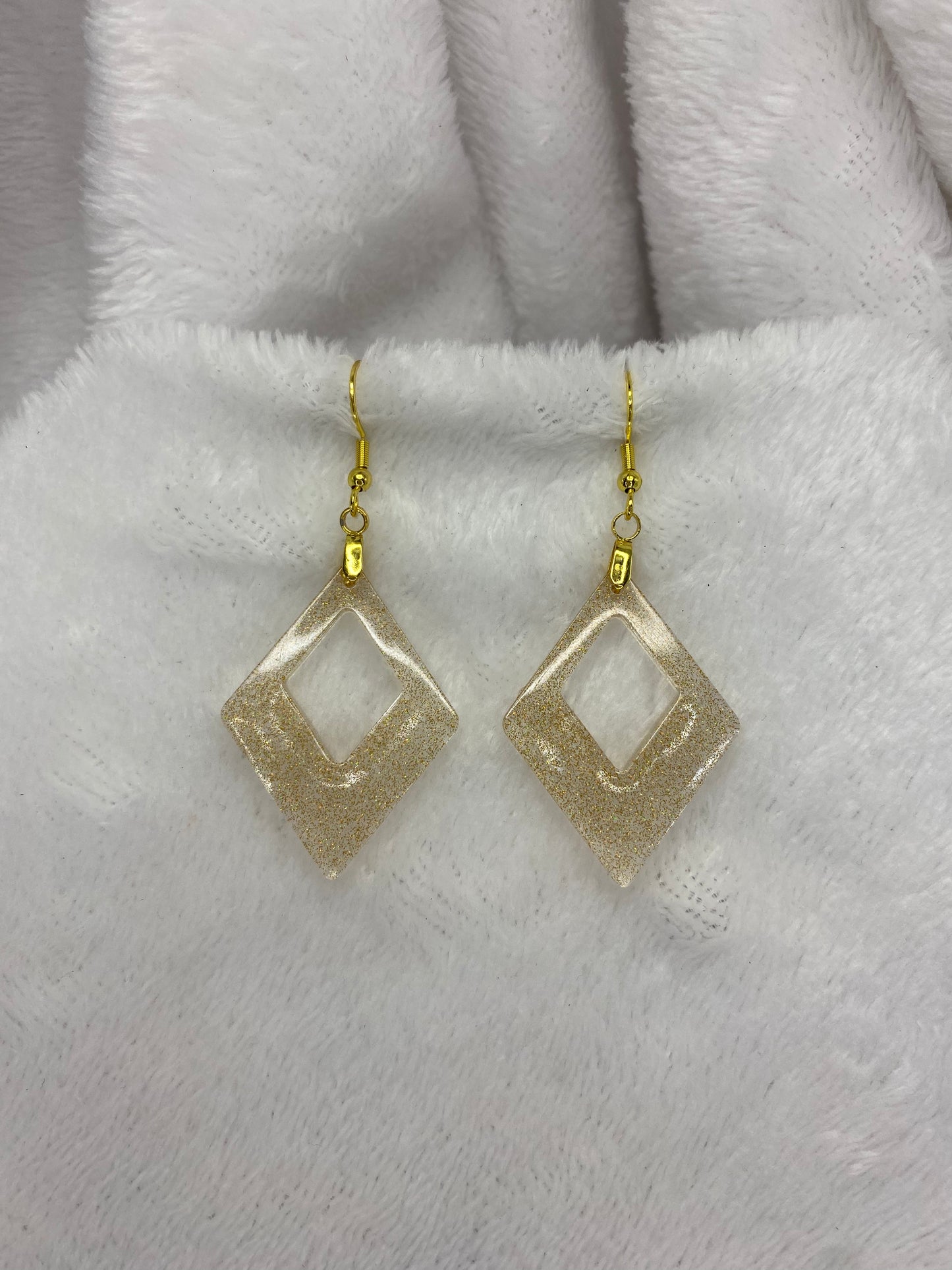 Gold Holographic Glitter Earrings