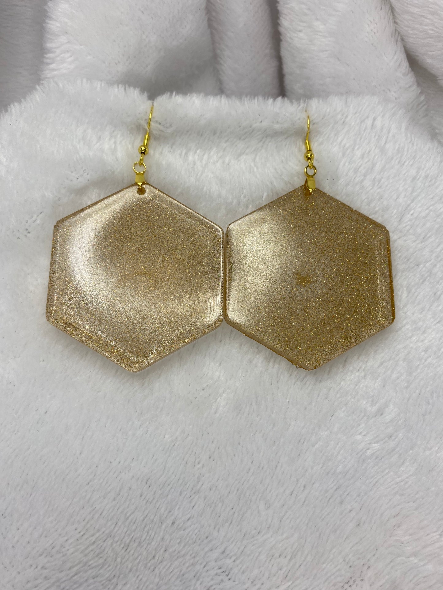 Gold Holographic Glitter Earrings