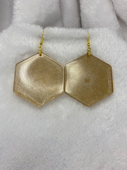 Gold Holographic Glitter Earrings