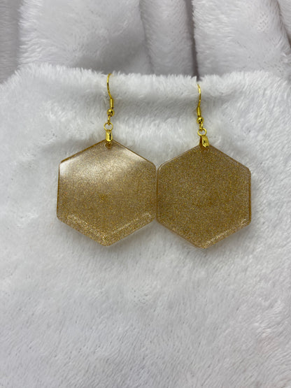 Gold Holographic Glitter Earrings
