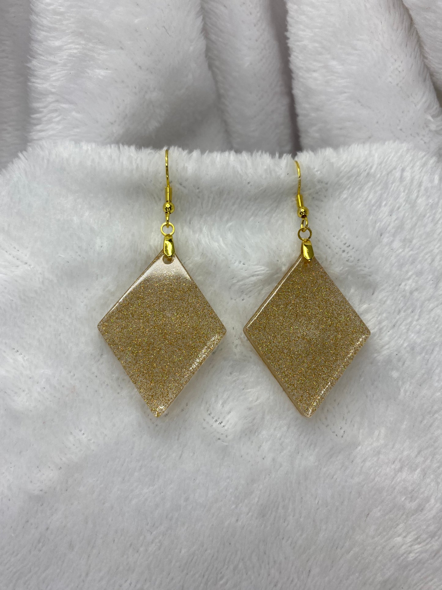 Gold Holographic Glitter Earrings