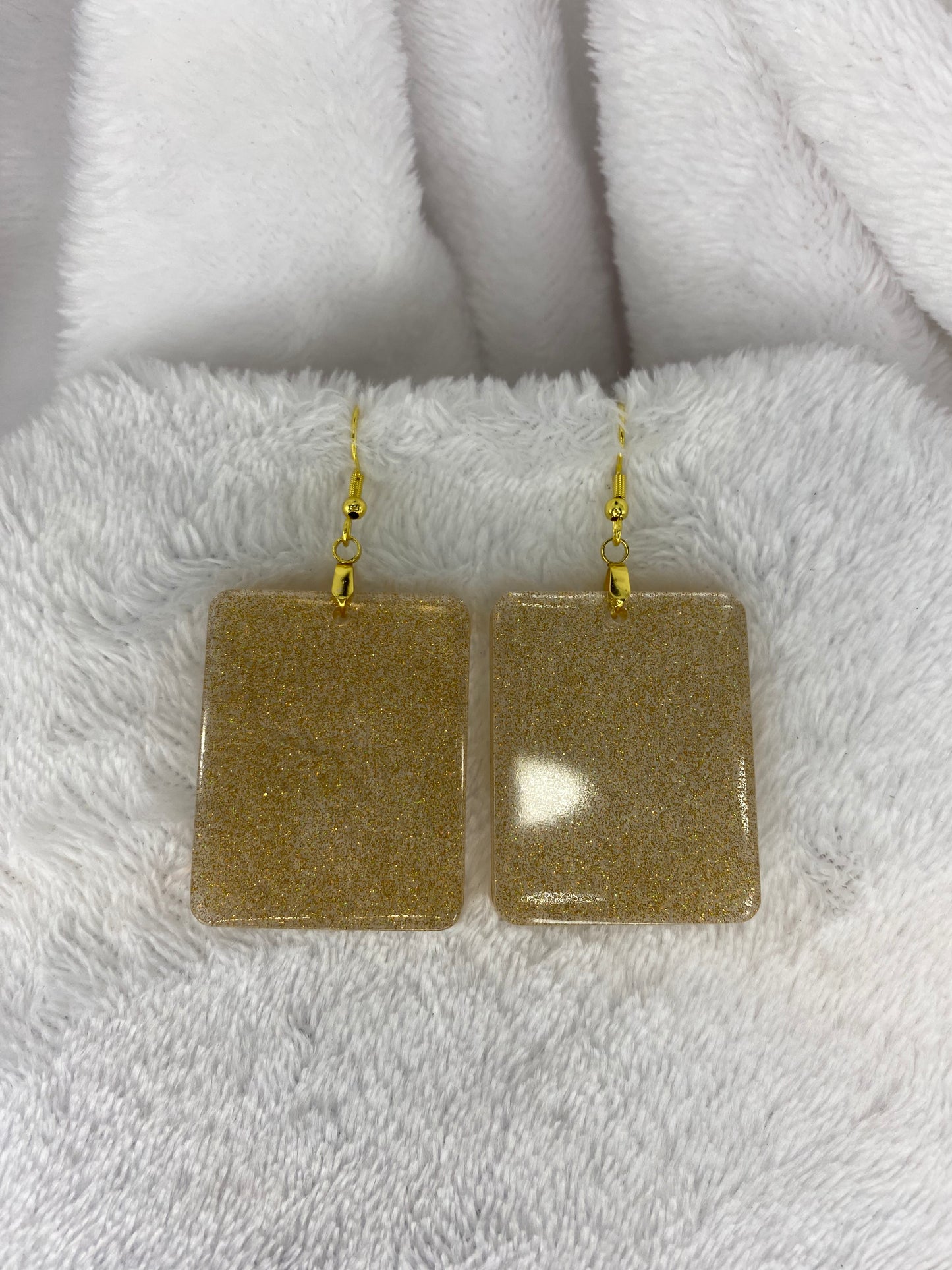 Gold Holographic Glitter Earrings