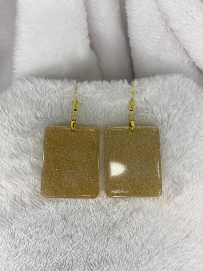 Gold Holographic Glitter Earrings