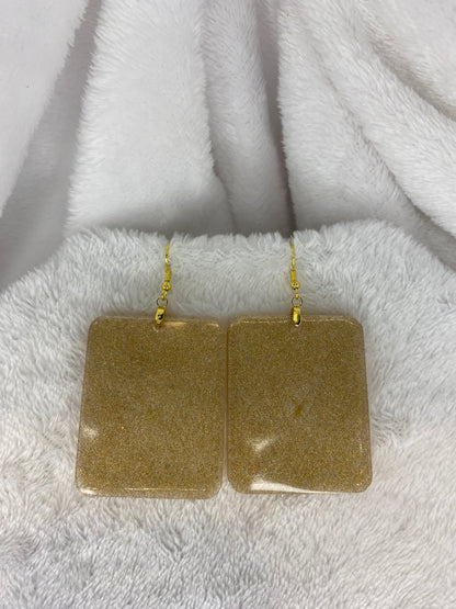 Gold Holographic Glitter Earrings