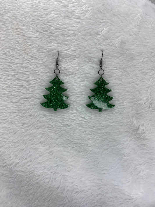 Glitter Tree Earrings