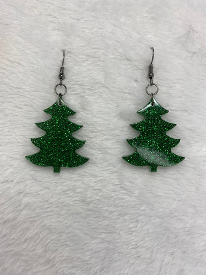 Glitter Tree Earrings