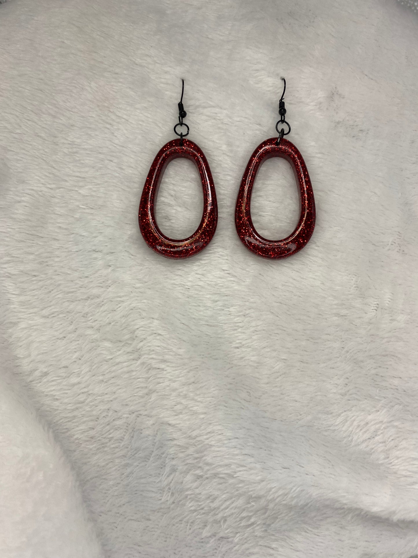 Red Glitter Earrings