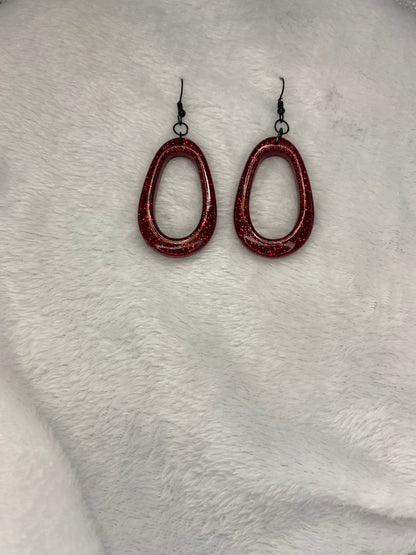 Red Glitter Earrings