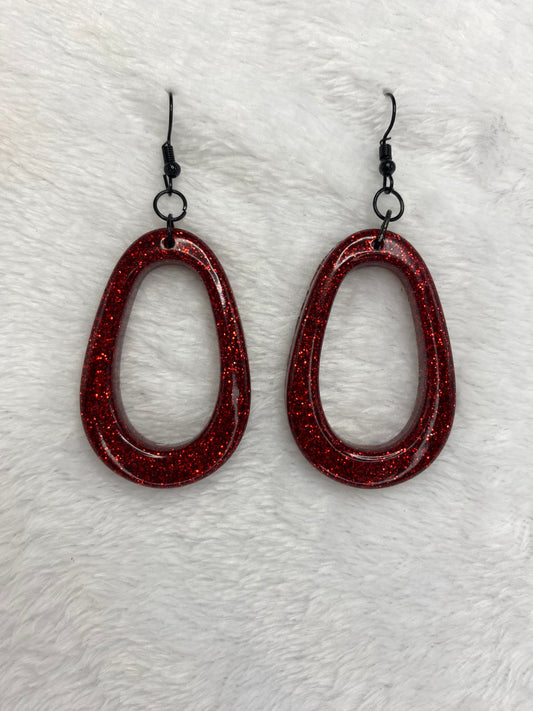 Red Glitter Earrings