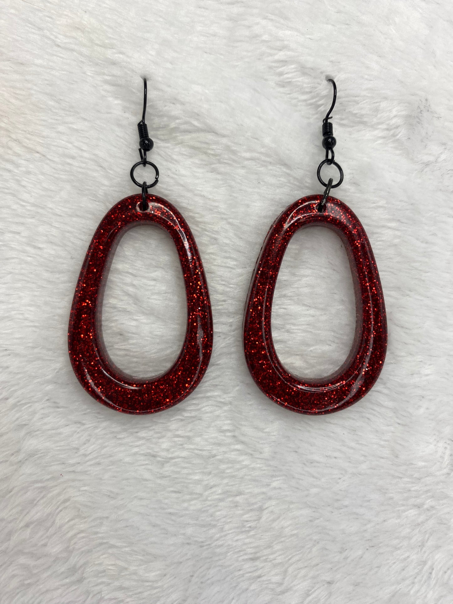 Red Glitter Earrings