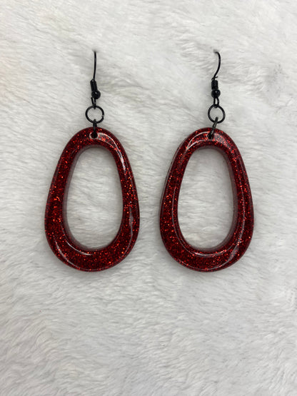 Red Glitter Earrings
