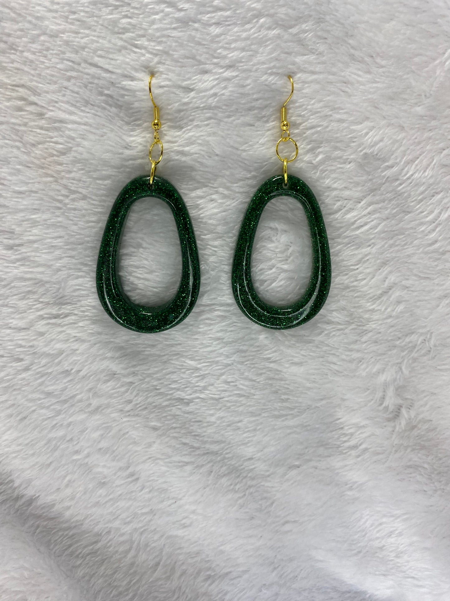 Green Glitter Earrings
