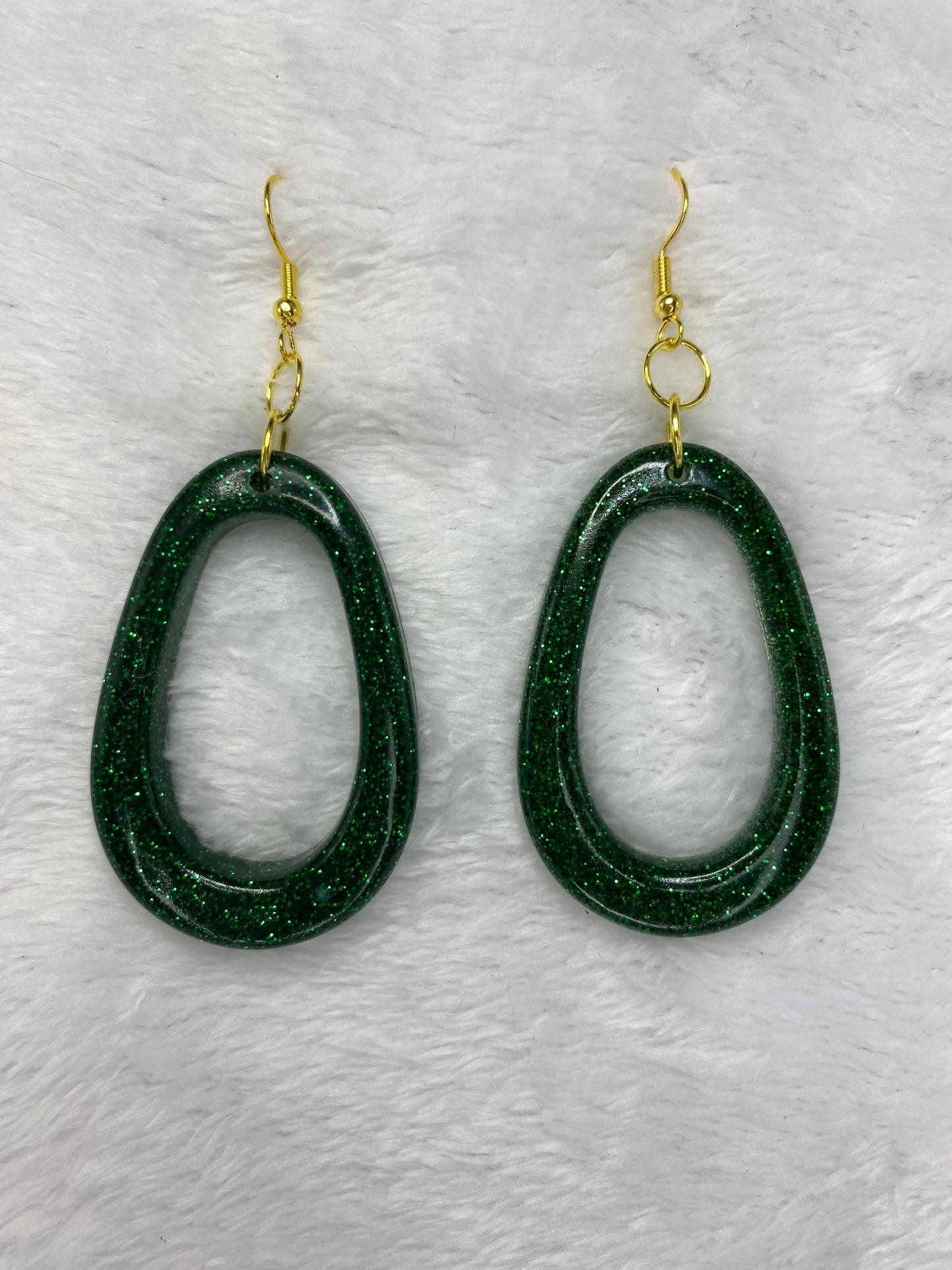 Green Glitter Earrings