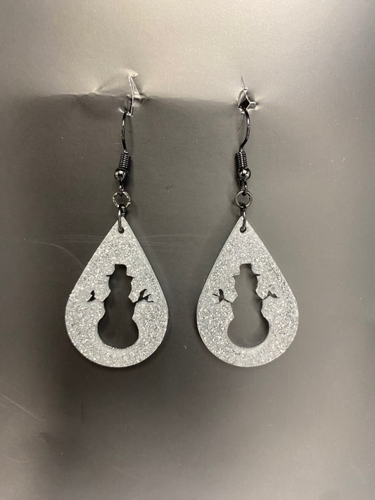 Snowman Teardrop Earrings