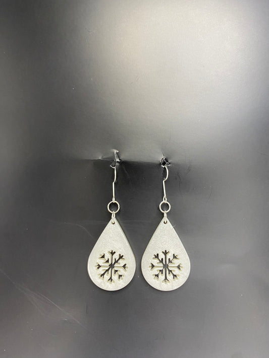 Snowflake Teardrop Earrings